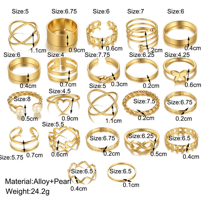 Charm 22pcs Rings Set - Torfeo