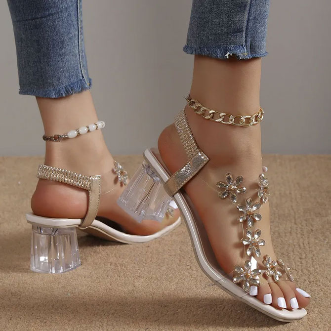 Chunky Square Heel Sandals - Torfeo