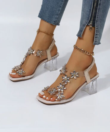 Chunky Square Heel Sandals - Torfeo