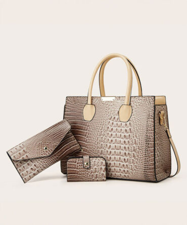 Croc Texture 3-Piece Bag Set - Torfeo