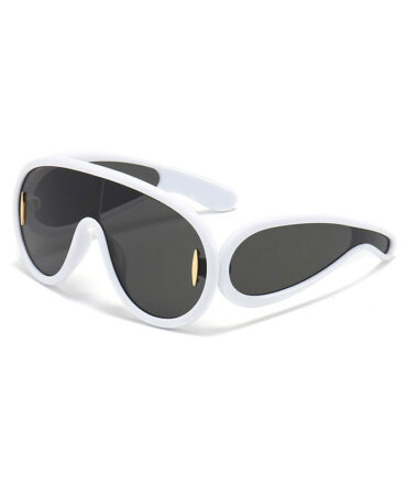 White Frame Gray Lenses Diva Luxe Punk Sunglasses - Torfeo