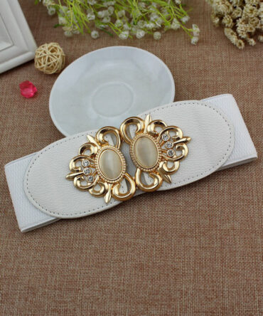 White Opal Elastic Waist Belt - Torfeo