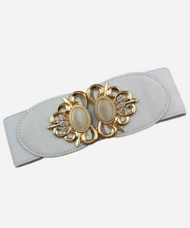 White Opal Elastic Waist Belt - Torfeo