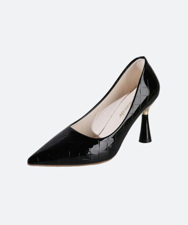 Black Pattern Embossed Shoes - Torfeo