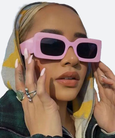 Pink Rectangular Frame Sunglasses - Torfeo