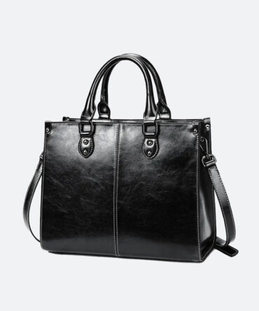 Black Starlet-Stitch Handbag - Torfeo