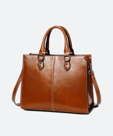 Brown Starlet-Stitch Handbag - Torfeo