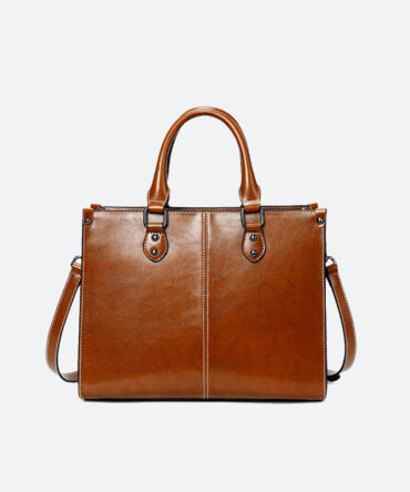 Brown Starlet-Stitch Handbag - Torfeo