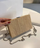 Wood Grain Box Clutch Bag - Torfeo