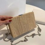 Wood Grain Box Clutch Bag - Torfeo