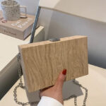 Wood Grain Box Clutch Bag - Torfeo