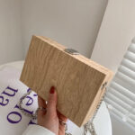 Wood Grain Box Clutch Bag - Torfeo