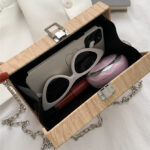 Wood Grain Box Clutch Bag - Image 4
