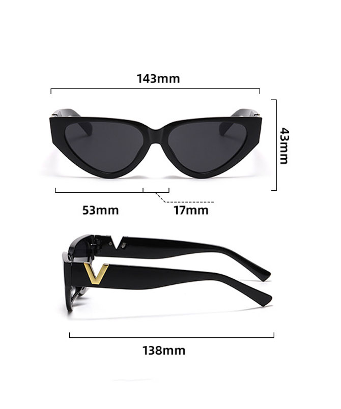 Dimensions of the Zebra Cat Eye Sunglasses - Torfeo