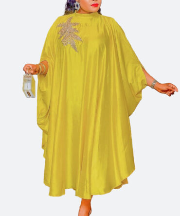 Yellow Batwing Asymmetrical Dress - Torfeo