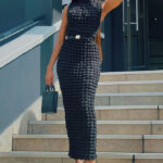 Bubble Textured Sleeveless Dress - Torfeo
