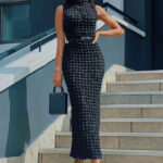 Bubble Textured Sleeveless Dress - Torfeo