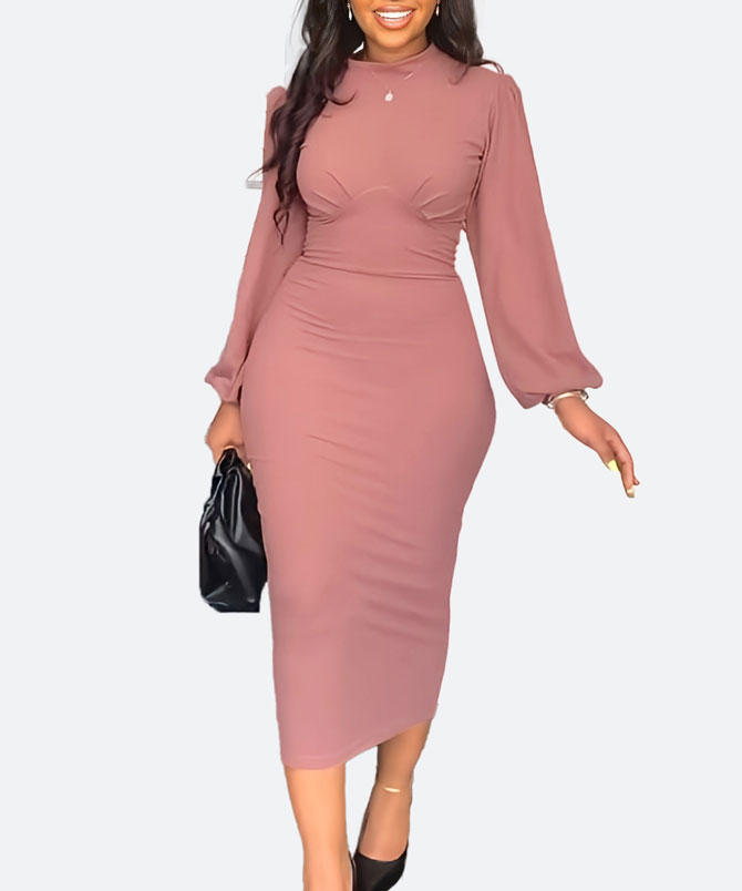 Pink Enigma Silhouette Midi Dress - Torfeo