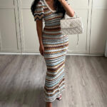 Knitted Crochet Long Dress - Torfeo