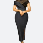 Lace Patchwork Midi Dress