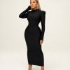 Black Long Sleeve Bodycon Dress - TORFEO