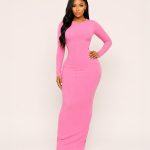 O-Neck Bodycon Maxi Dress