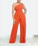 One Shoulder Splicing Jumpsuit - Torfeo