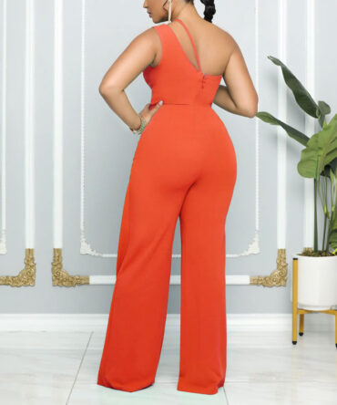 One Shoulder Splicing Jumpsuit - Torfeo