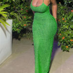 Green Spaghetti Strap Long Dress - Torfeo