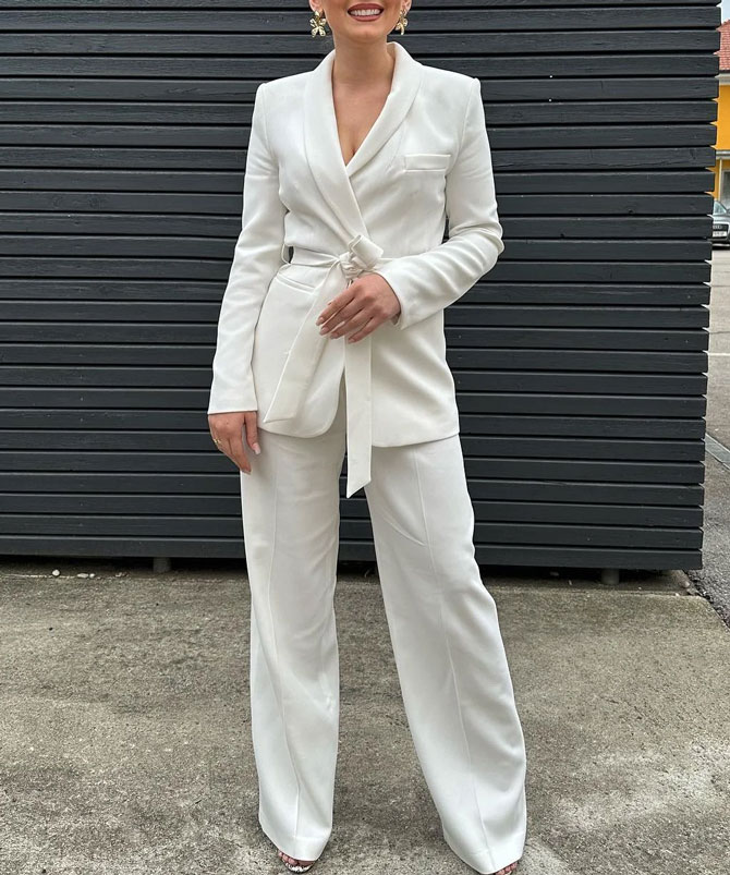 White Street Chic Pant Suit Set - Torfeo