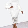 Lace Cover Classy White Dress - TORFEO