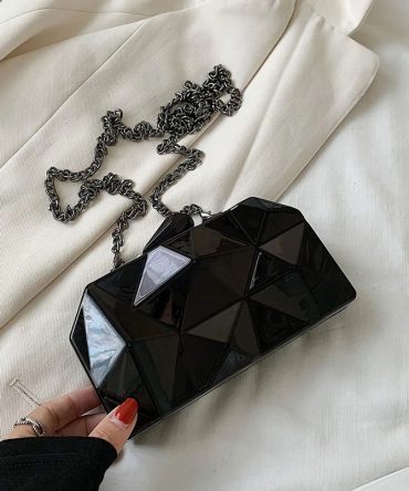 Geometric Black Clutch - TORFEO