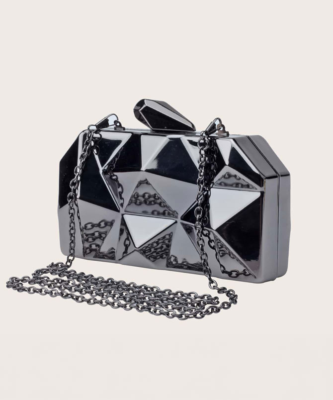 Geometric Black Clutch - TORFEO