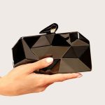 Geometric Black Clutch