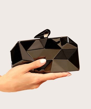 Geometric Black Clutch - TORFEO