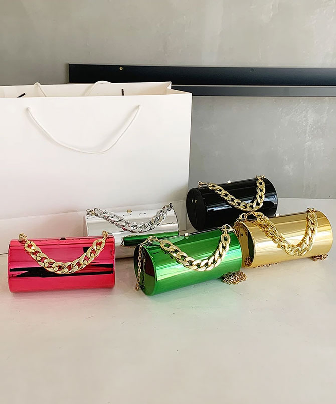 Acrylic Chain Barrel Clutch - TORFEO