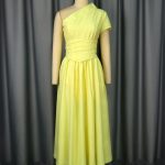 Yellow Drawstring Corset A-Line Dress - TORFEO