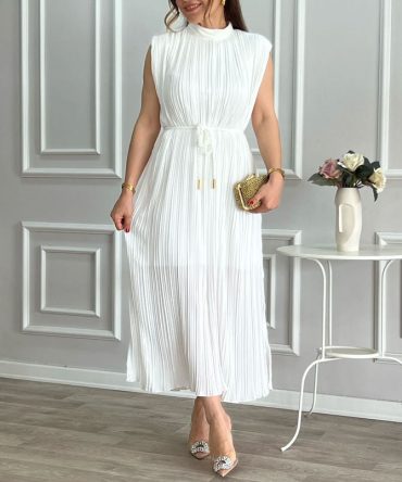 Sleeveless Pleated Dress - TORFEO