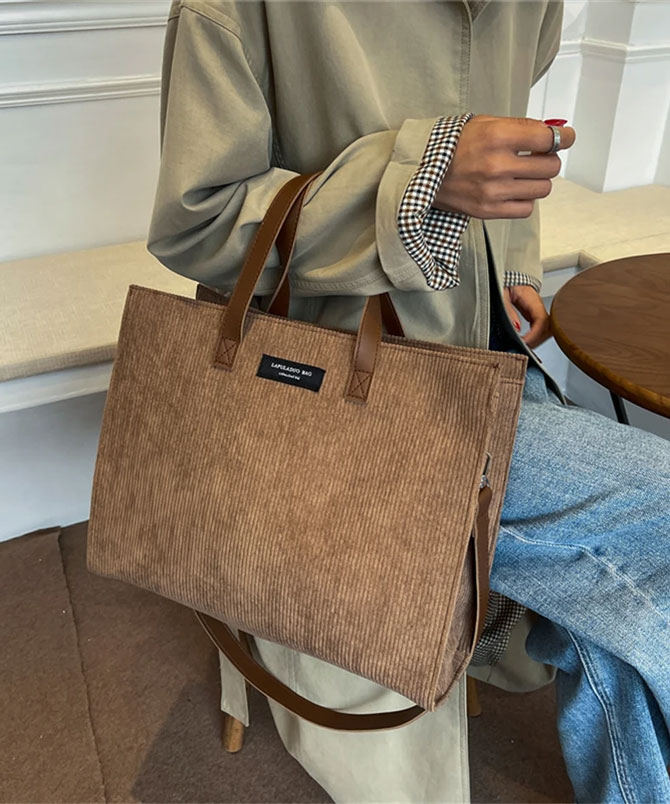 Vintage Corduroy Tote Bag - TORFEO