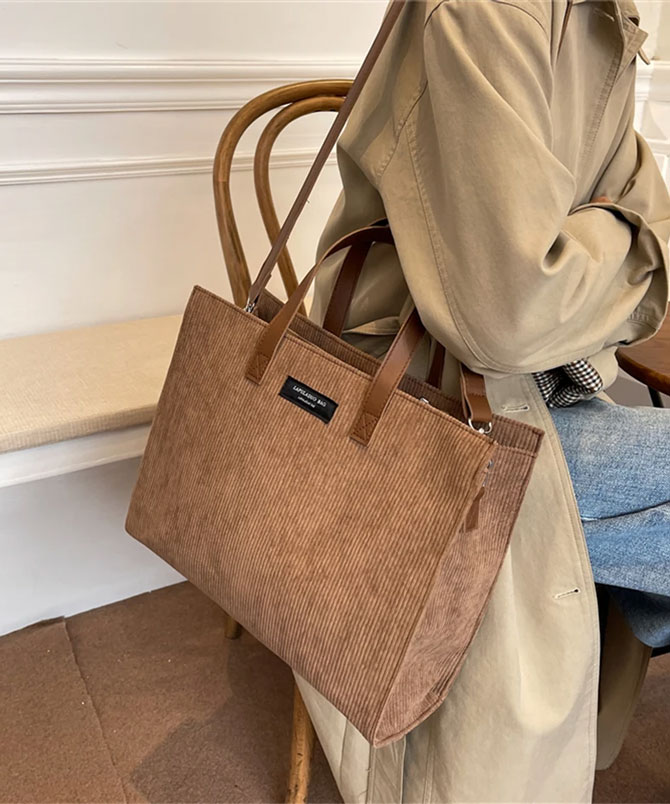 Vintage Corduroy Tote Bag - TORFEO