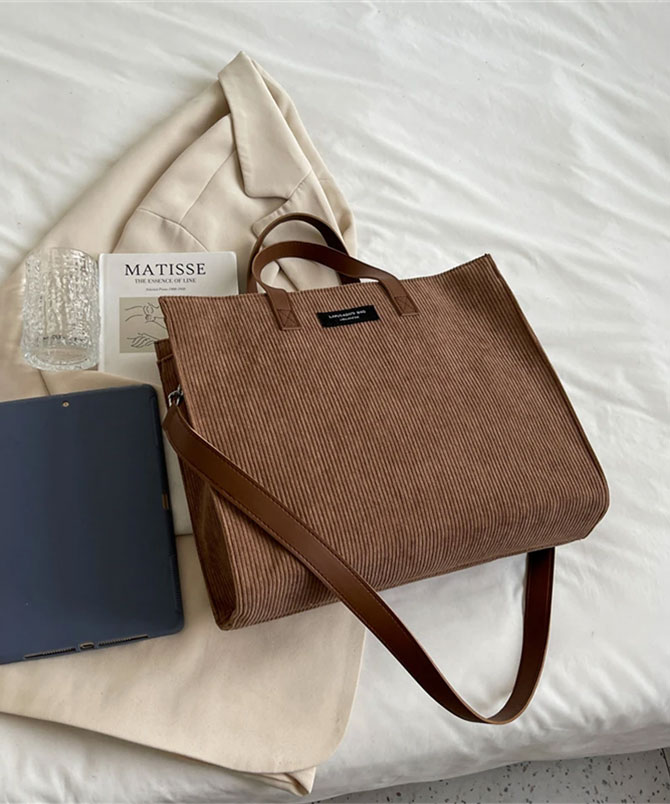 Vintage Corduroy Tote Bag - TORFEO