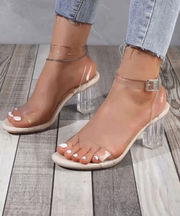 Clara Transparent Heel Sandals - TORFEO