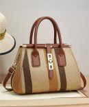 Contrasting Striped Handbag - TORFEO