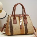 Contrasting Striped Handbag - TORFEO