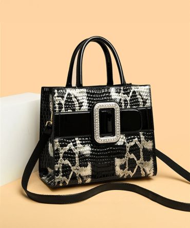 Patent Leather Encrusted Bag - TORFEO