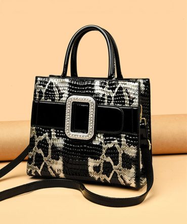 Patent Leather Encrusted Bag - TORFEO