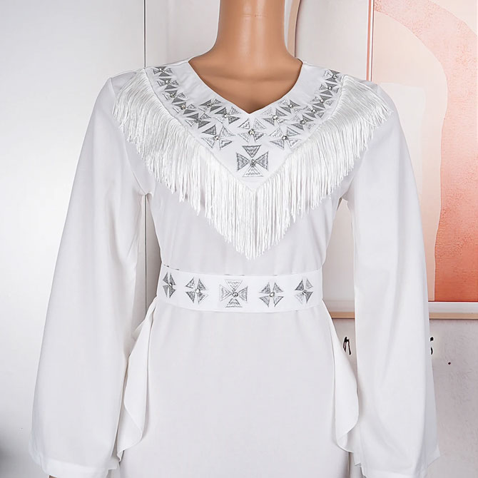 Tassels Embellished Dress - TORFEO