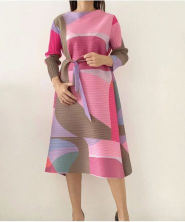 Geometric Tide Miyake Dress - TORFEO