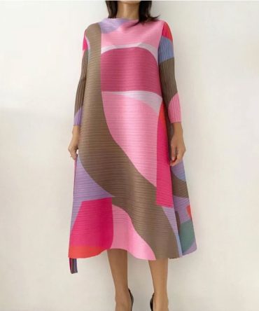 Geometric Tide Miyake Dress - TORFEO