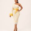 Lace One Shoulder Dress - TORFEO